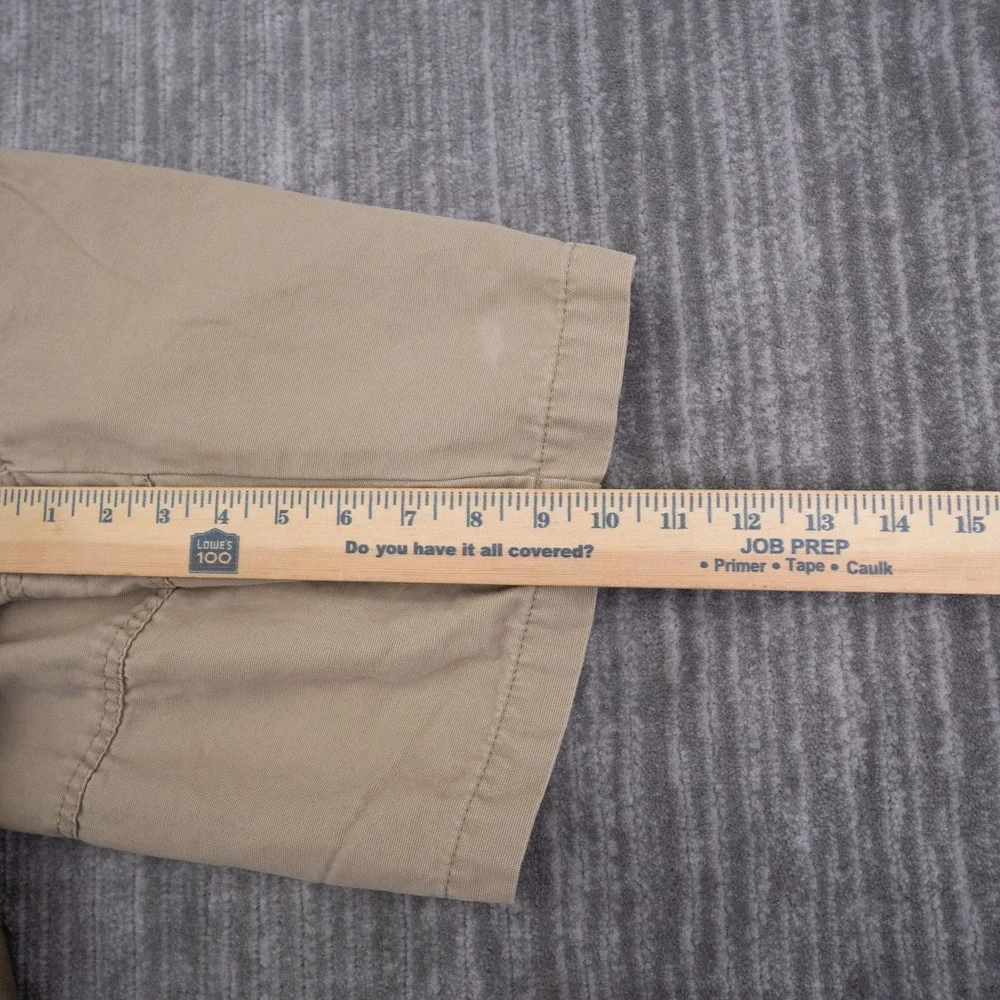 Eddie Bauer Mens Khaki Cargo Shorts Size 36 Fit 38x10 Tan Cotton Canvas Utility